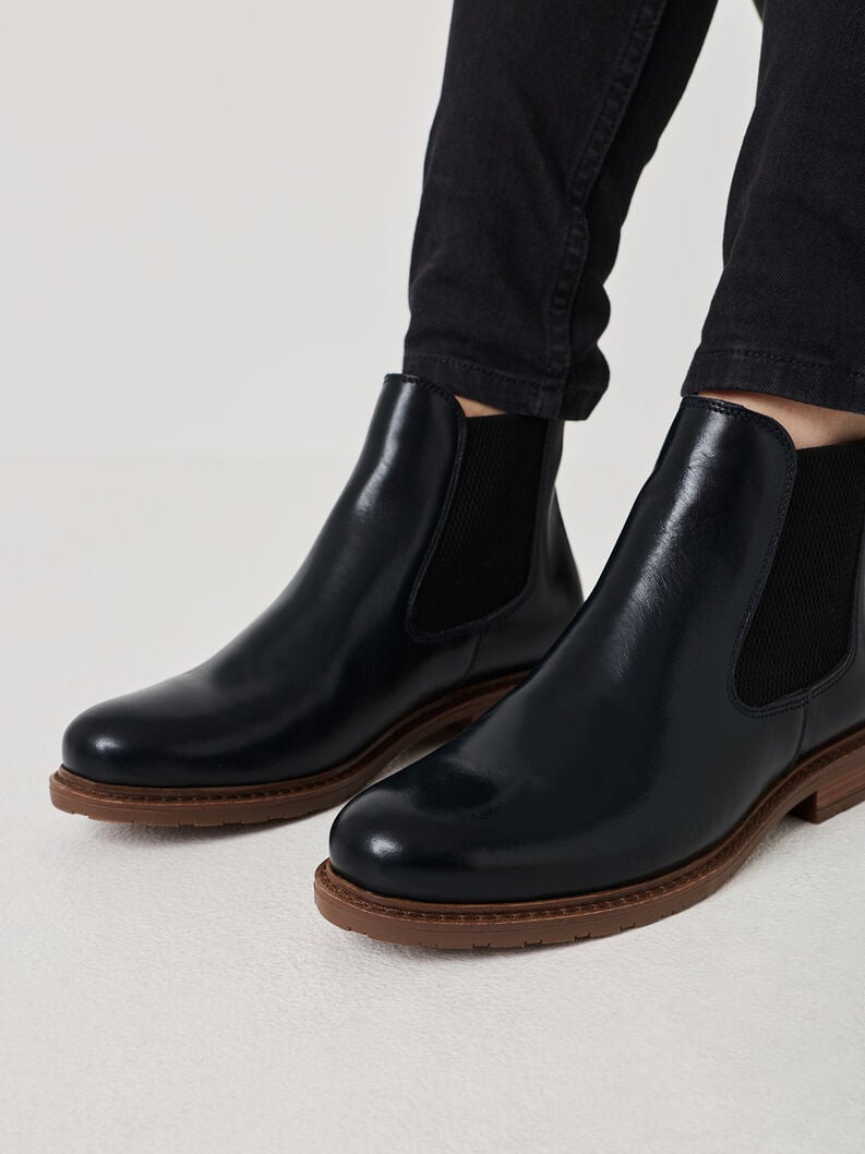 cuir chelsea boot - bleu 1-25056-41-848 acheter tamaris bottines en ligne