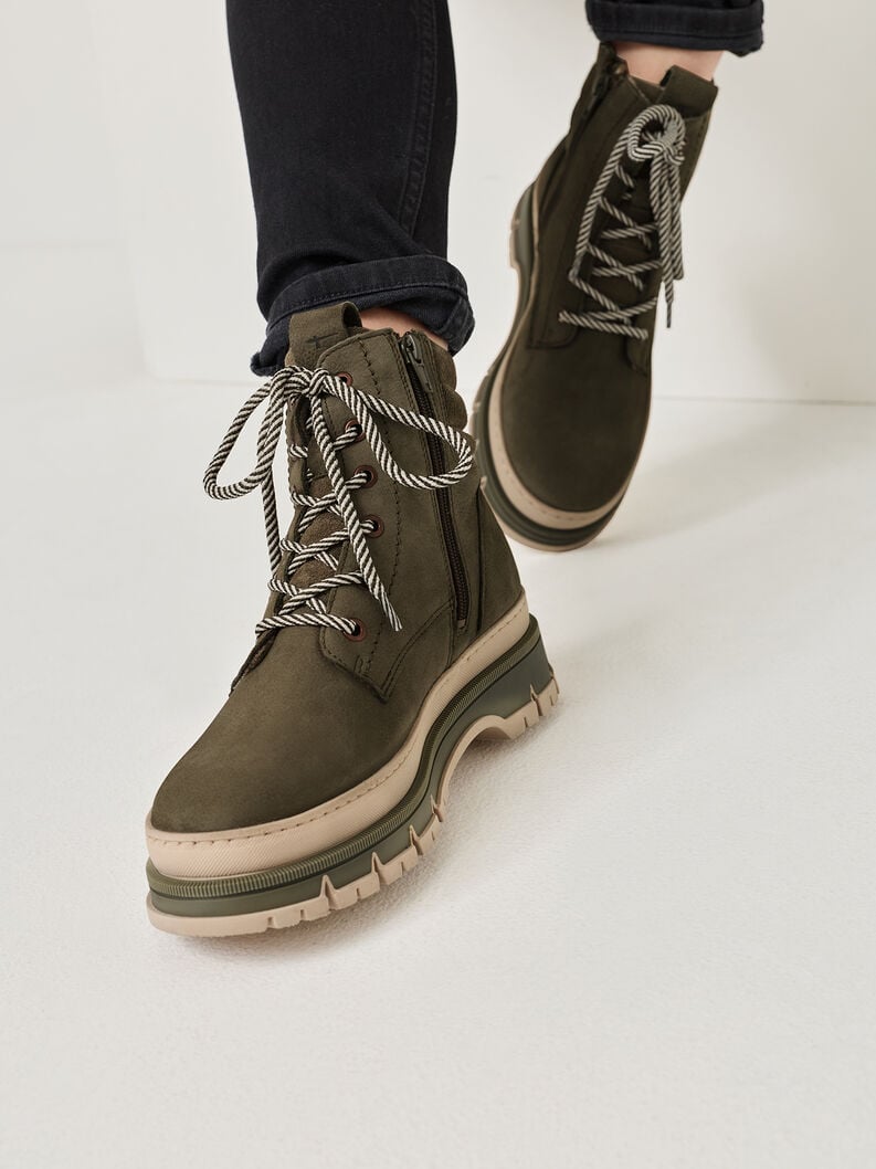 cuir chausson - vert 1-25200-45-722 acheter tamaris bottines en ligne