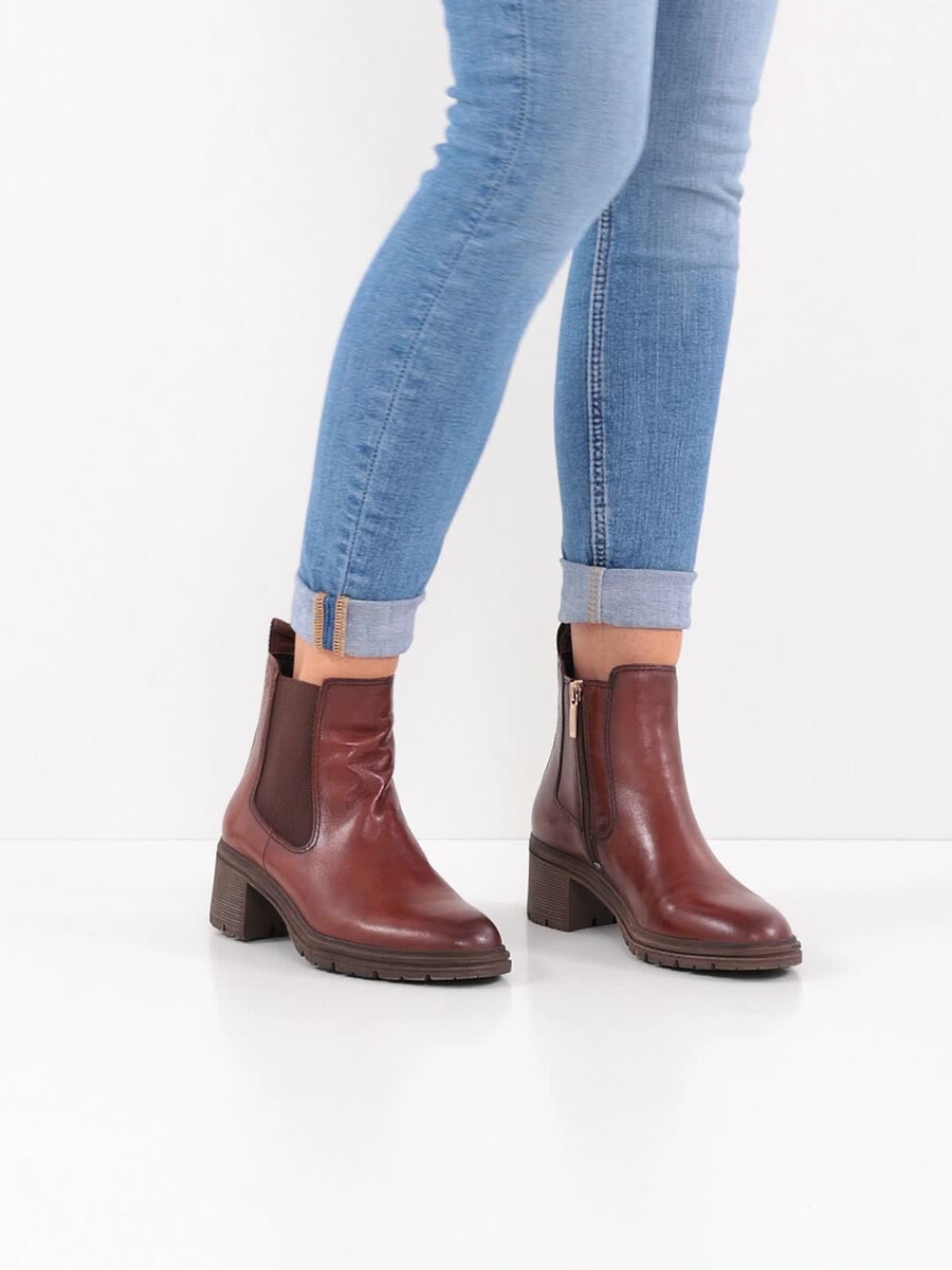cuir chelsea boot - brun 1-25456-43-311 acheter tamaris bottines en ligne