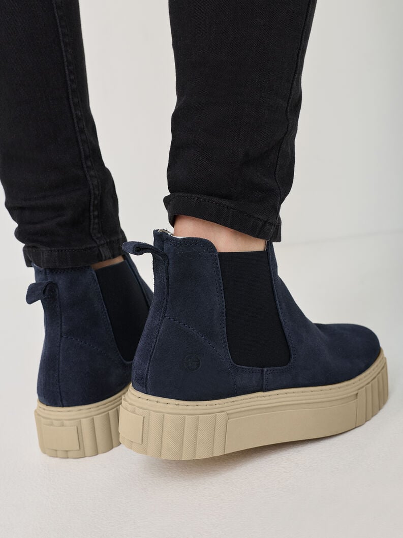 cuir chelsea boot - bleu 1-25460-41-805 acheter tamaris bottines en ligne