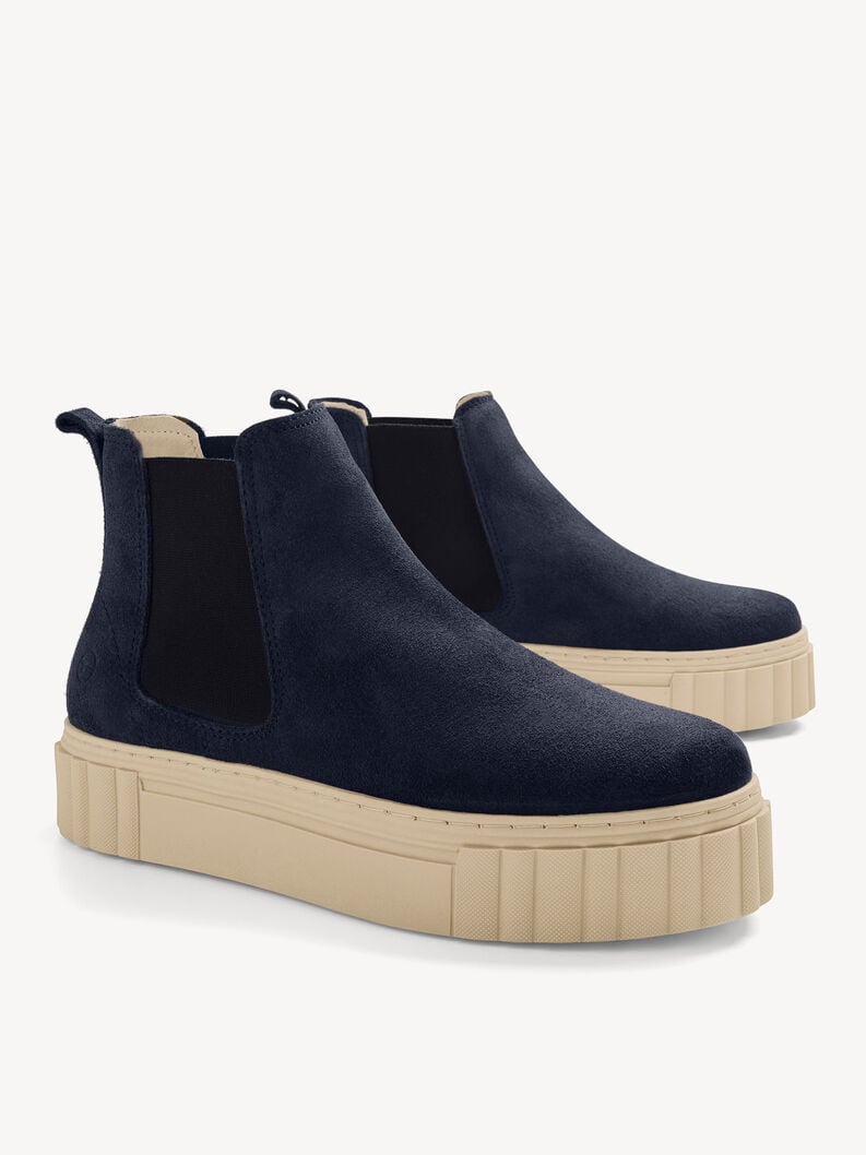 cuir chelsea boot - bleu 1-25460-41-805 acheter tamaris bottines en ligne