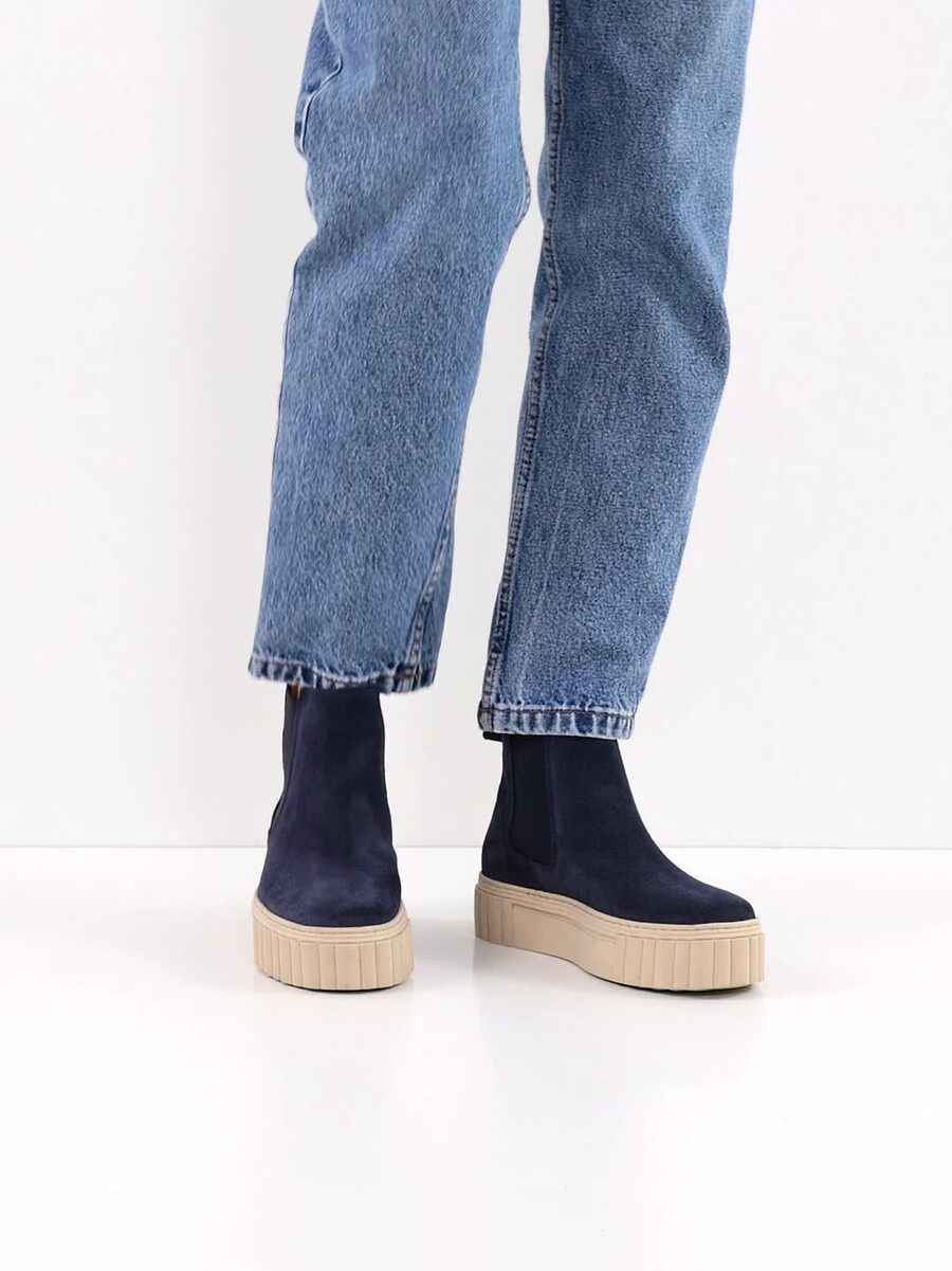cuir chelsea boot - bleu 1-25460-41-805 acheter tamaris bottines en ligne