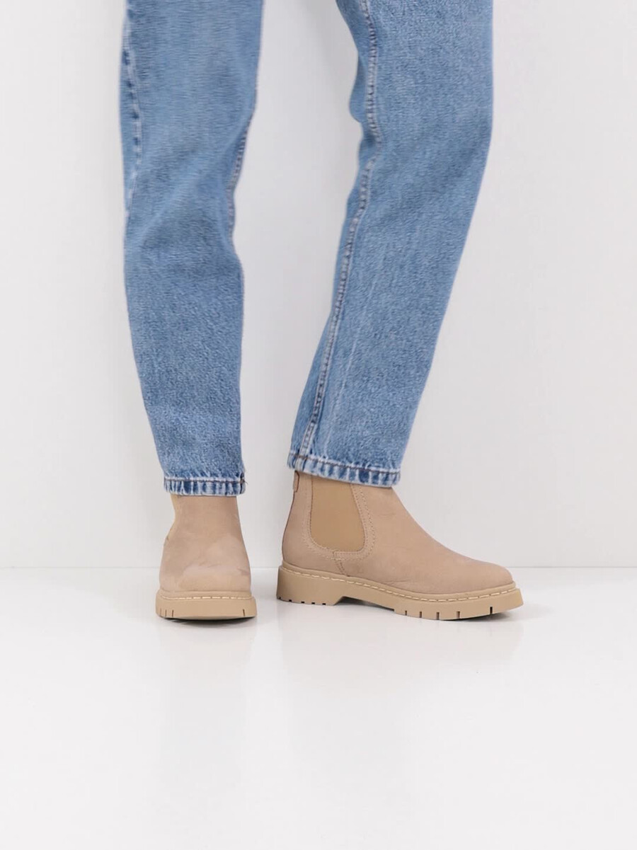 cuir chelsea boot - beige 1-25829-43-411 acheter tamaris bottines en ligne
