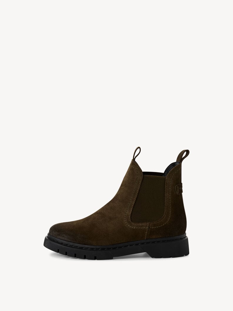 cuir chelsea boot - kaki 1-25829-43-744 acheter tamaris bottines en ligne