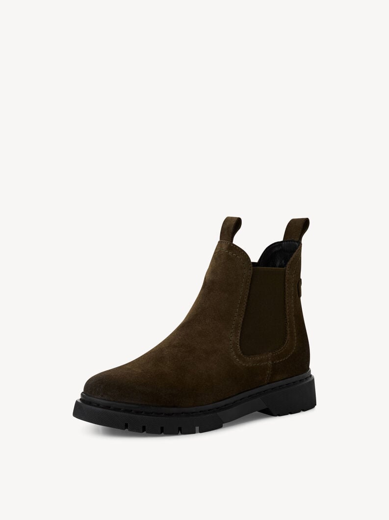 cuir chelsea boot - kaki 1-25829-43-744 acheter tamaris bottines en ligne