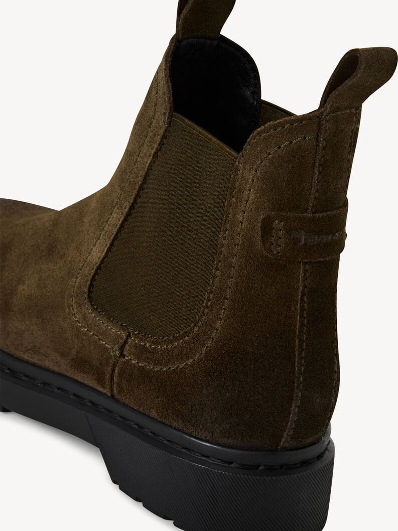cuir chelsea boot - kaki 1-25829-43-744 acheter tamaris bottines en ligne