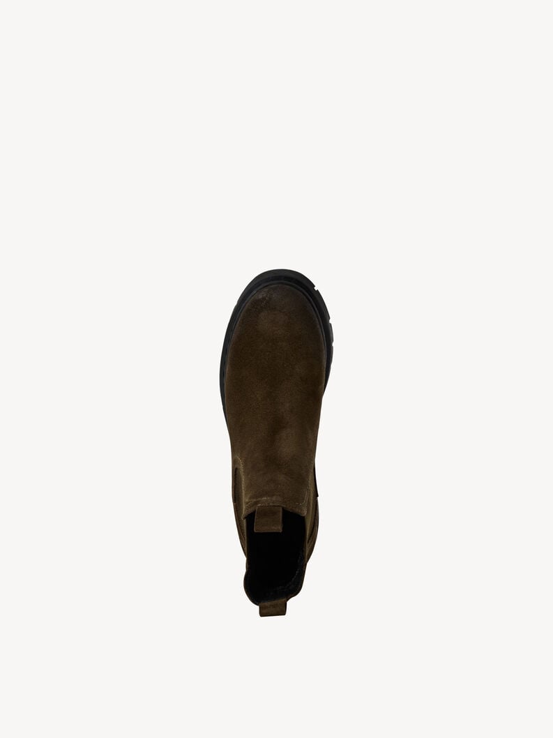 cuir chelsea boot - kaki 1-25829-43-744 acheter tamaris bottines en ligne