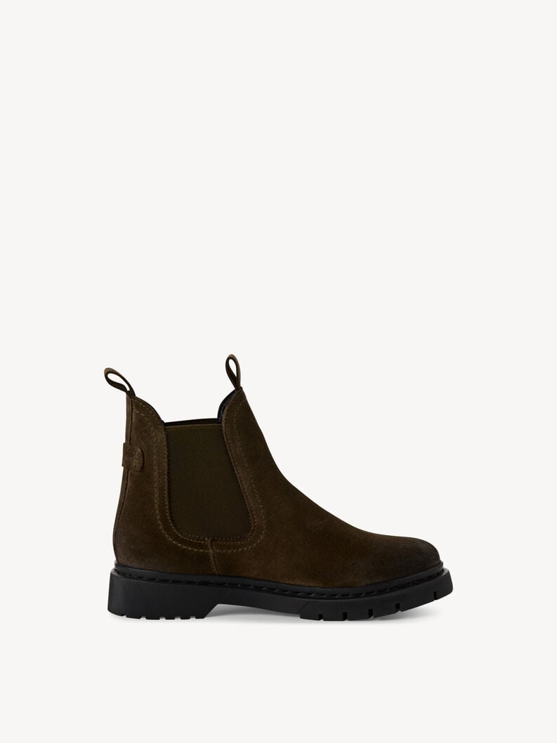 cuir chelsea boot - kaki 1-25829-43-744 acheter tamaris bottines en ligne