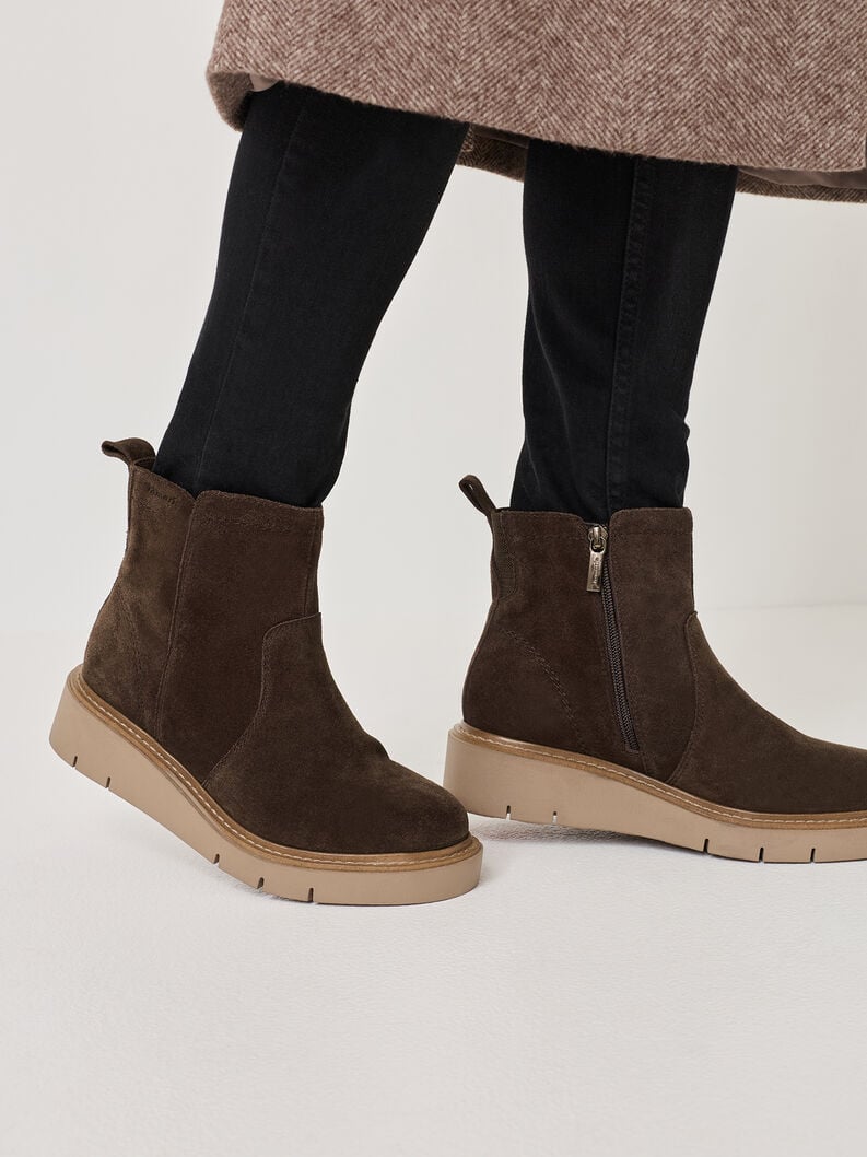 cuir chausson - brun 8-85408-45-307 acheter tamaris large bottines en ligne