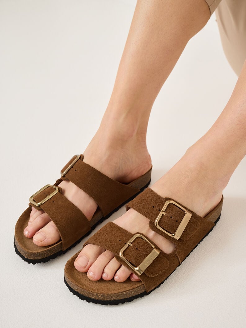 cuir de mule marron 1-27543-42-305 acheter tamaris mules en ligne