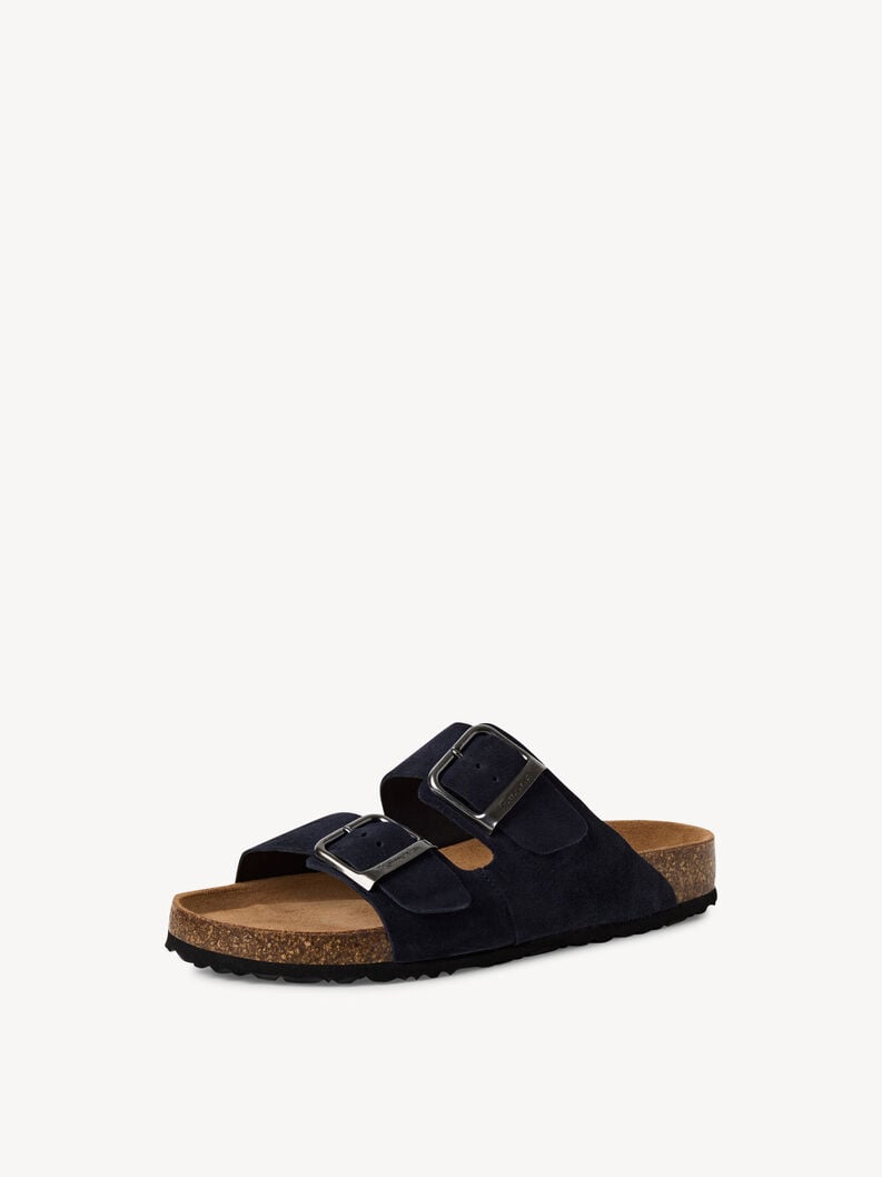 cuir de mule bleu 1-27543-42-805 acheter tamaris mules en ligne