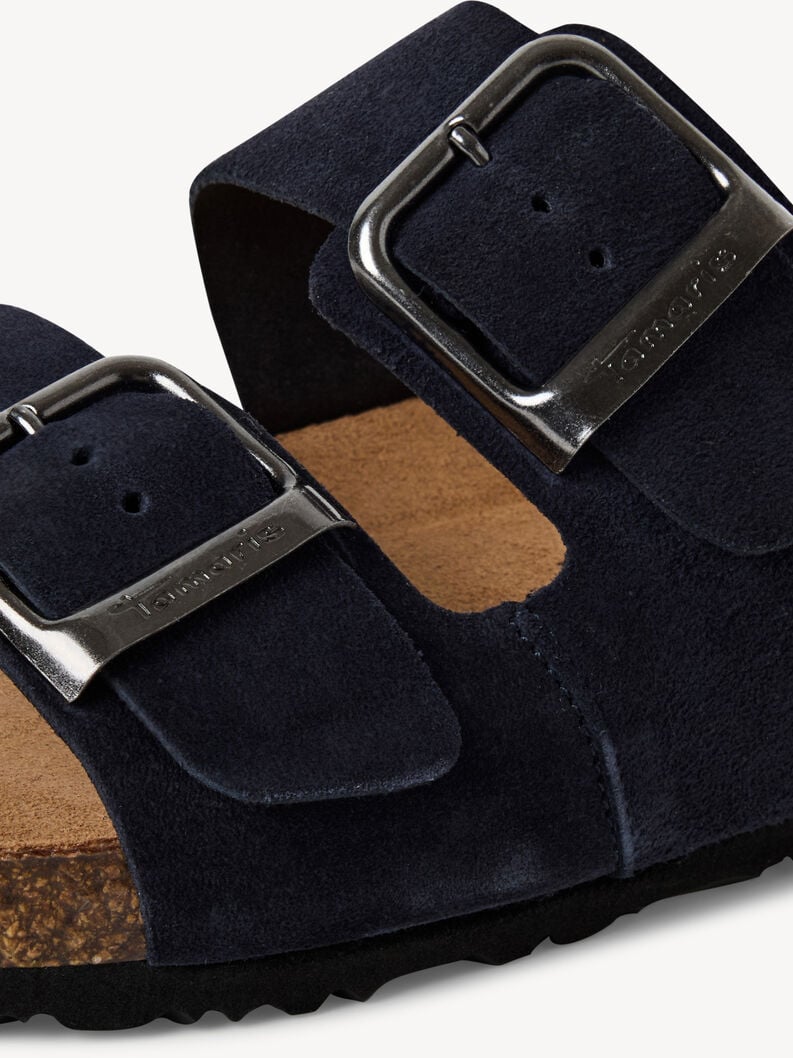 cuir de mule bleu 1-27543-42-805 acheter tamaris mules en ligne
