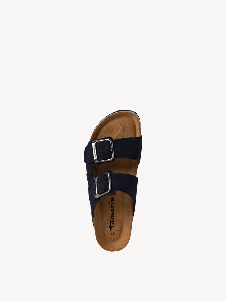 cuir de mule bleu 1-27543-42-805 acheter tamaris mules en ligne
