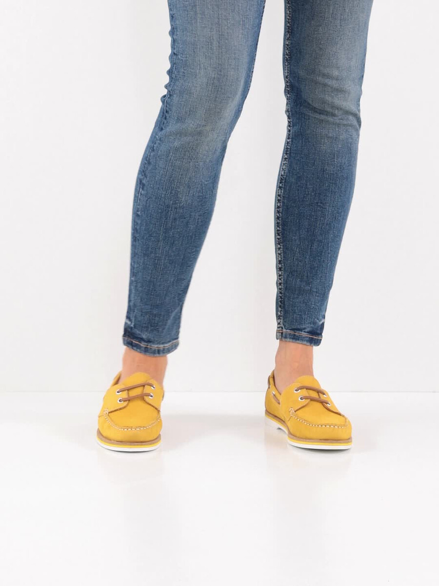 cuir mocassins jaune 1-23616-42-627 acheter tamaris chaussures de bateau en ligne