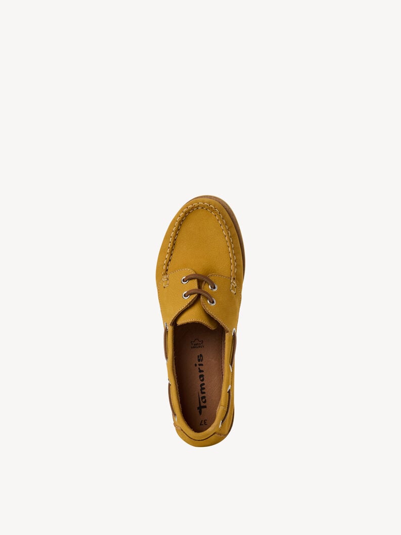 cuir mocassins jaune 1-23616-42-627 acheter tamaris chaussures de bateau en ligne