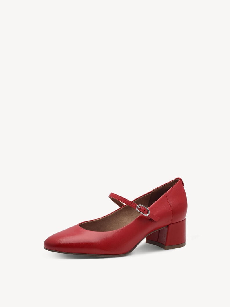 escarpins en cuir - rouge 1-22311-43-543 acheter tamaris pompes en ligne