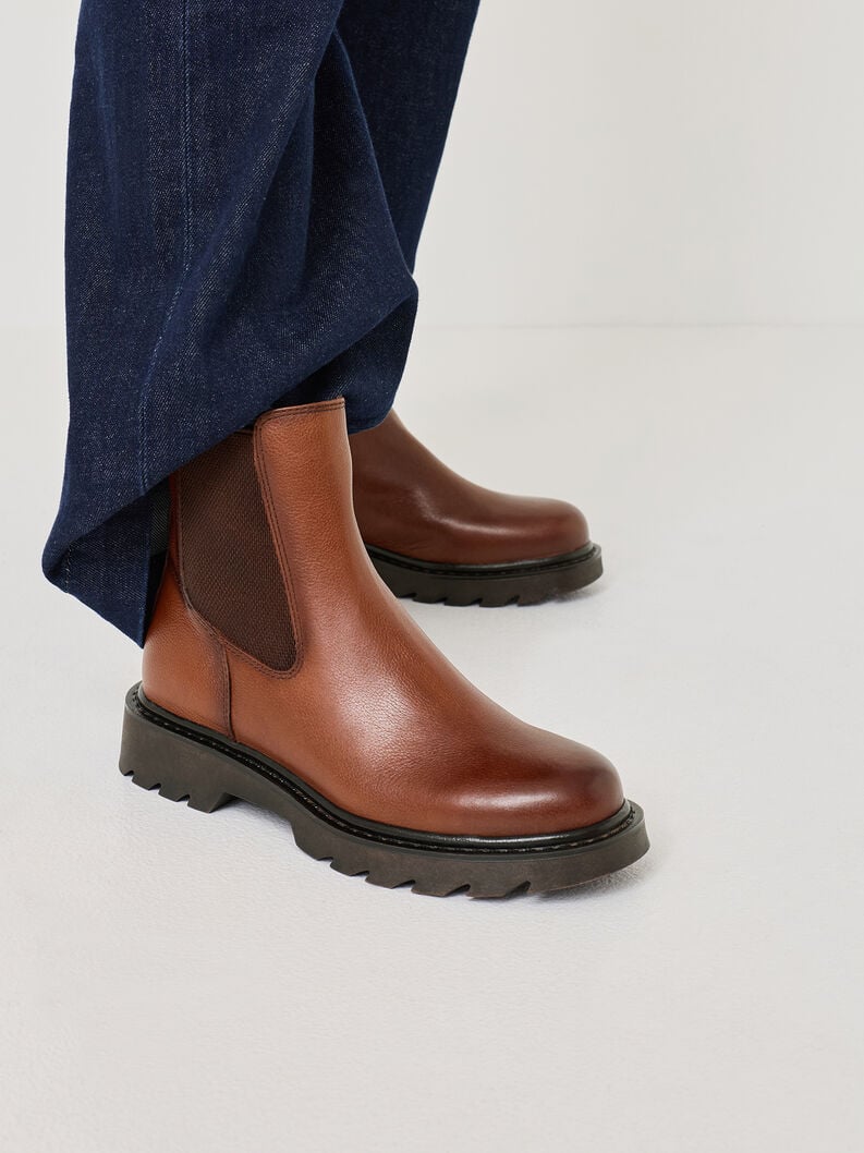 cuir chelsea boot - brun 1-25429-45-305 acheter tamaris bottines en ligne
