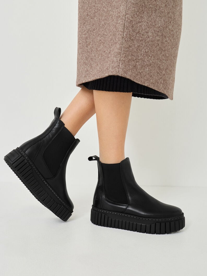 cuir chelsea boot - noir 1-25445-45-003 acheter tamaris bottines en ligne