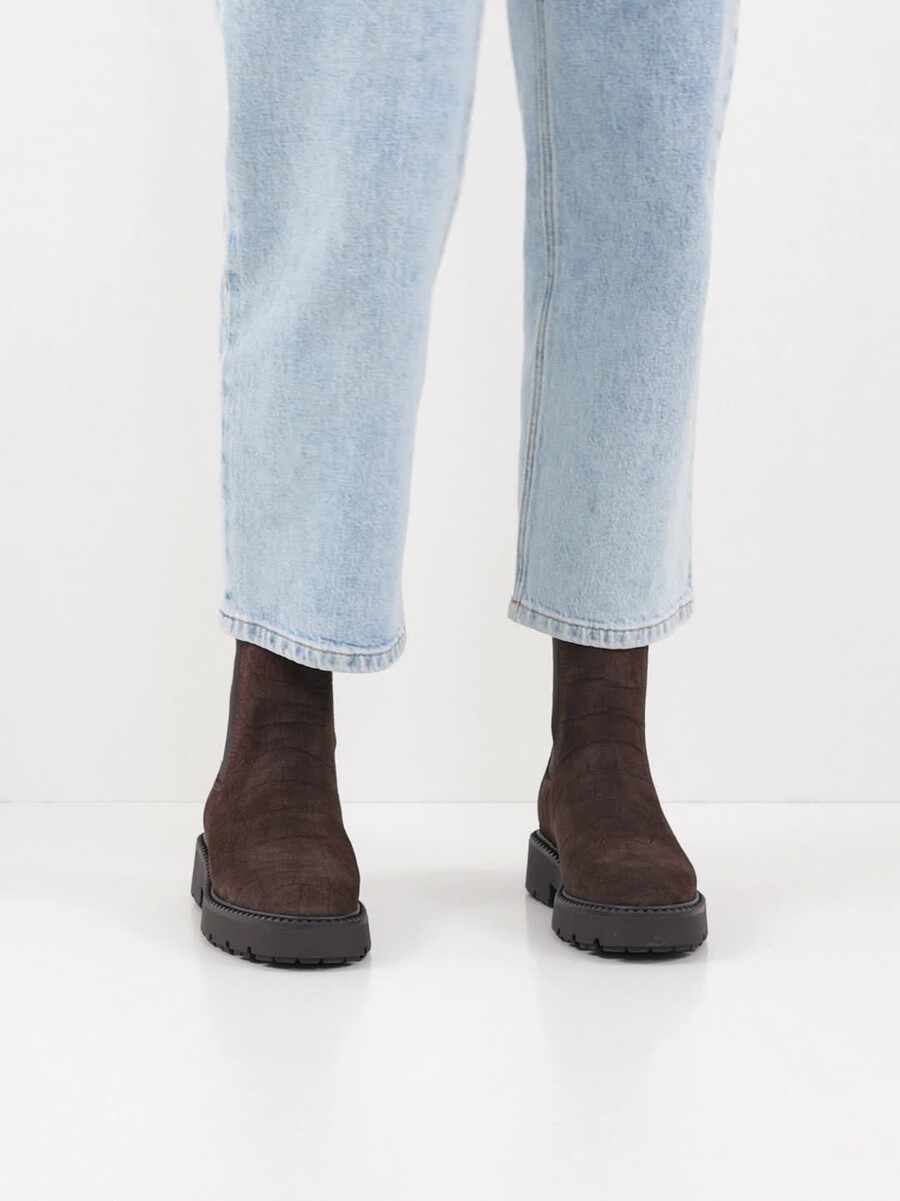 cuir chelsea boot - brun 1-25473-45-338 acheter tamaris bottines en ligne