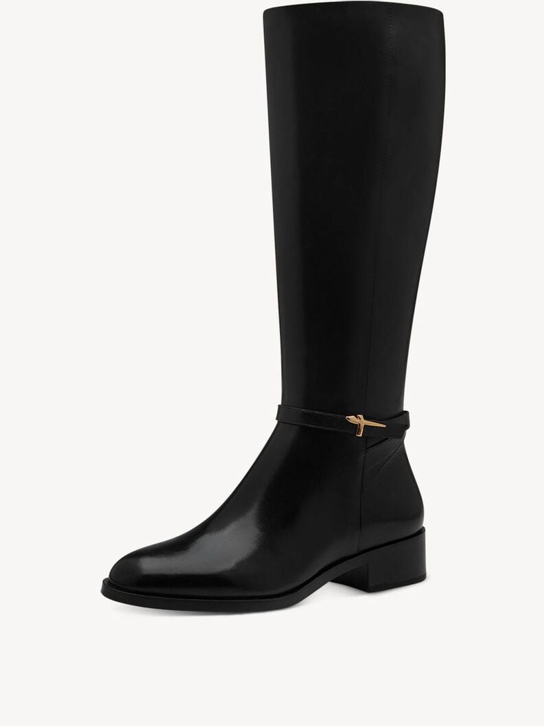 bottes en cuir - noir 1-25529-43-001 acheter bottes tamaris en ligne
