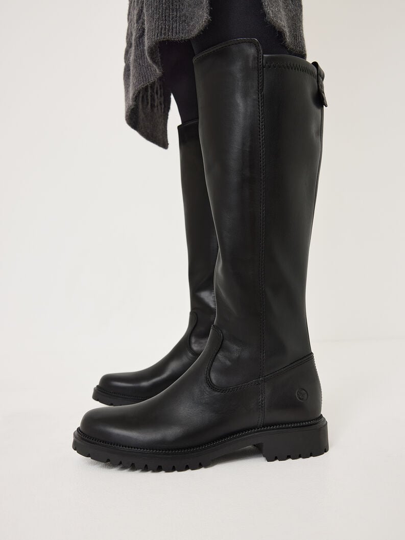 bottes en cuir - noir 1-25605-43-001 acheter bottes tamaris en ligne