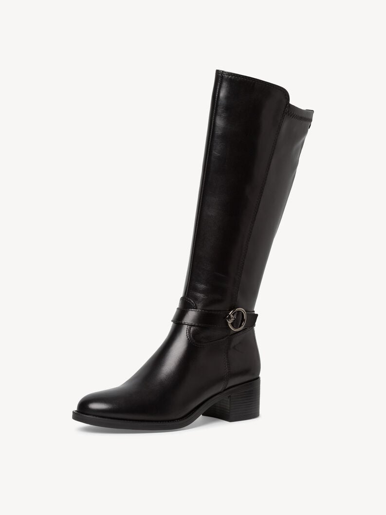bottes en cuir - noir 1-25537-41-001 acheter bottes tamaris en ligne