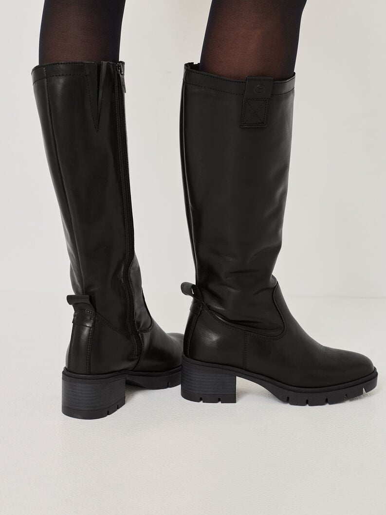 bottes en cuir - noir 1-25601-43-003 acheter bottes tamaris en ligne