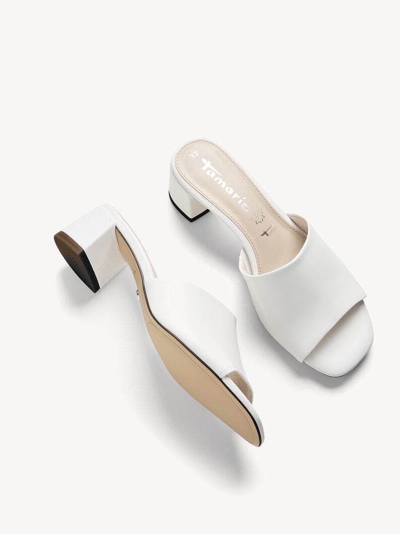 cuir mule - blanche 1-27204-42-100 acheter tamaris mules en ligne