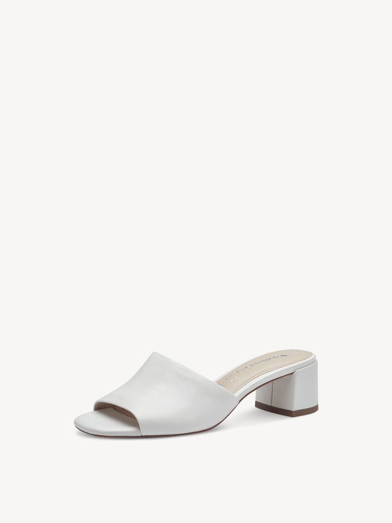 cuir mule - blanche 1-27204-42-100 acheter tamaris mules en ligne