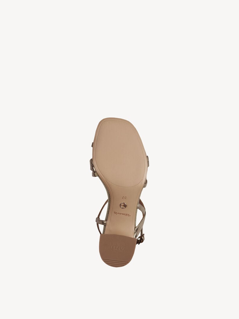 en cuir à talons hauts sandales - métallique 1-28211-42-900 acheter tamaris sandales en ligne