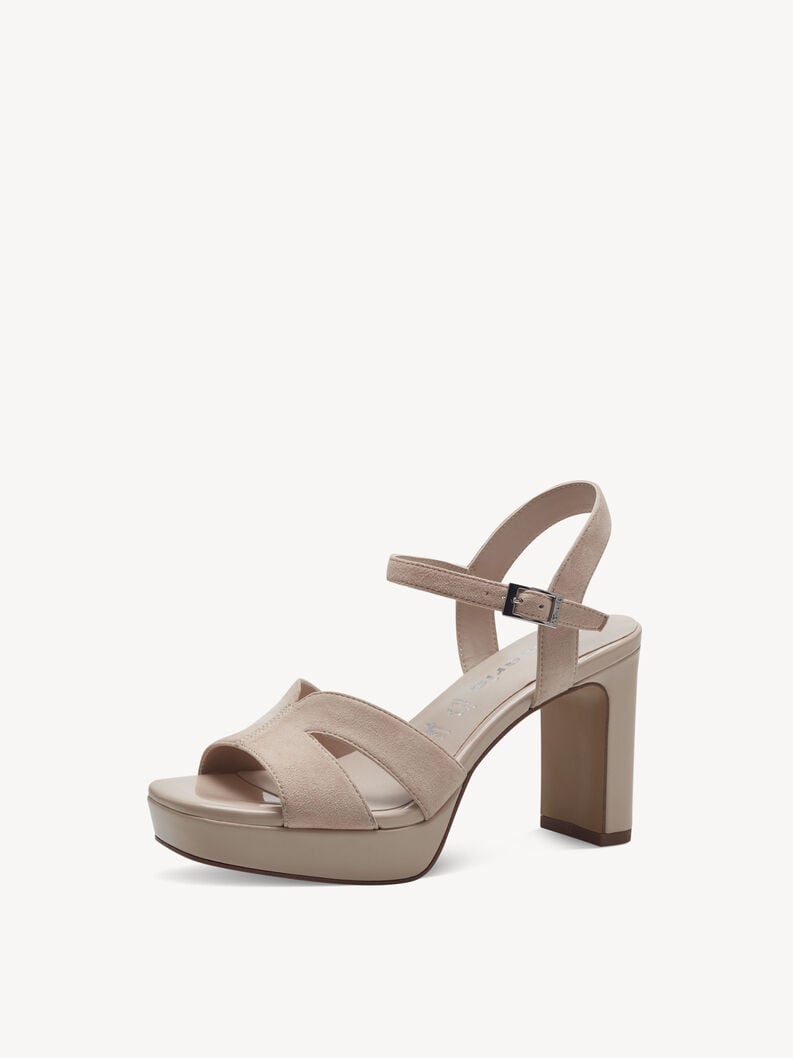 en cuir à talons hauts sandales - beige 1-28309-42-251 acheter tamaris sandales en ligne