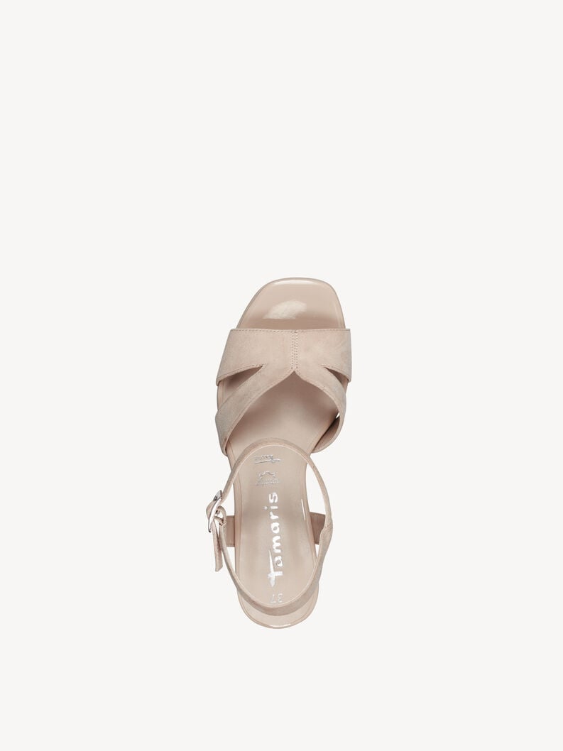 en cuir à talons hauts sandales - beige 1-28309-42-251 acheter tamaris sandales en ligne