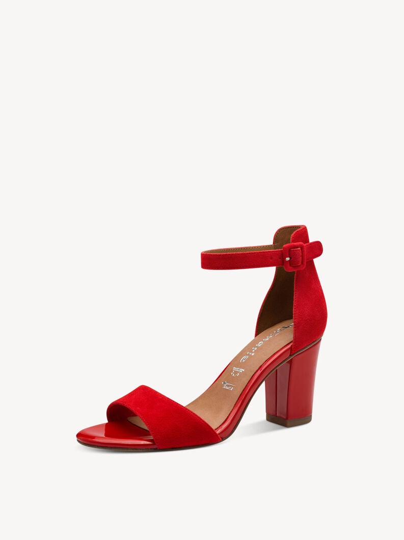 en cuir à talons hauts sandales - rouge 1-28326-42-518 acheter tamaris sandales en ligne