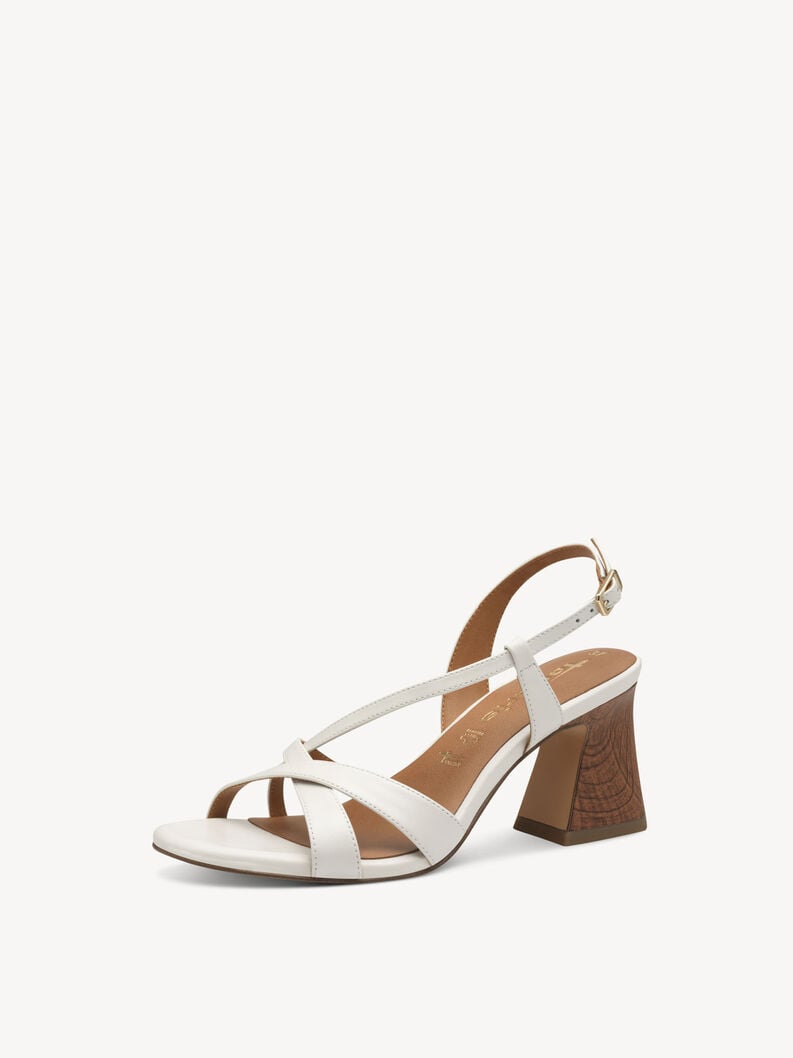 en cuir à talons hauts sandales - blanc 1-28364-44-100 acheter tamaris sandales en ligne