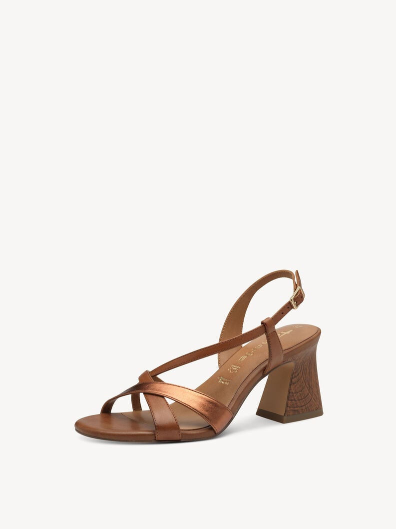 en cuir à talons hauts sandales - brun 1-28364-44-392 acheter tamaris sandales en ligne