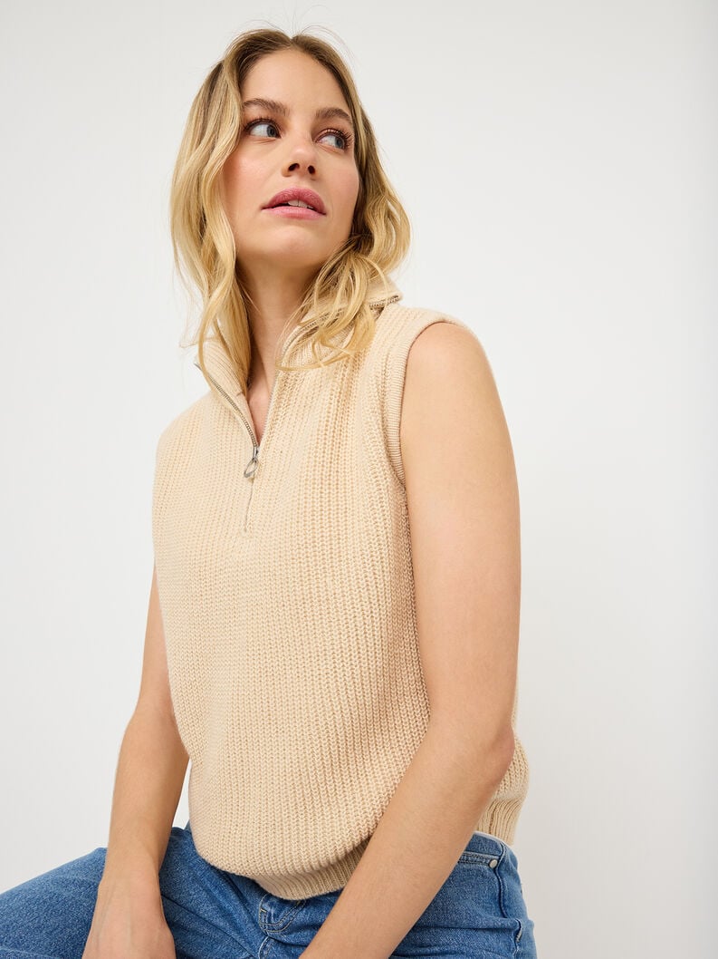 gilet beige taw0997-70034 acheter tamaris tricote en ligne