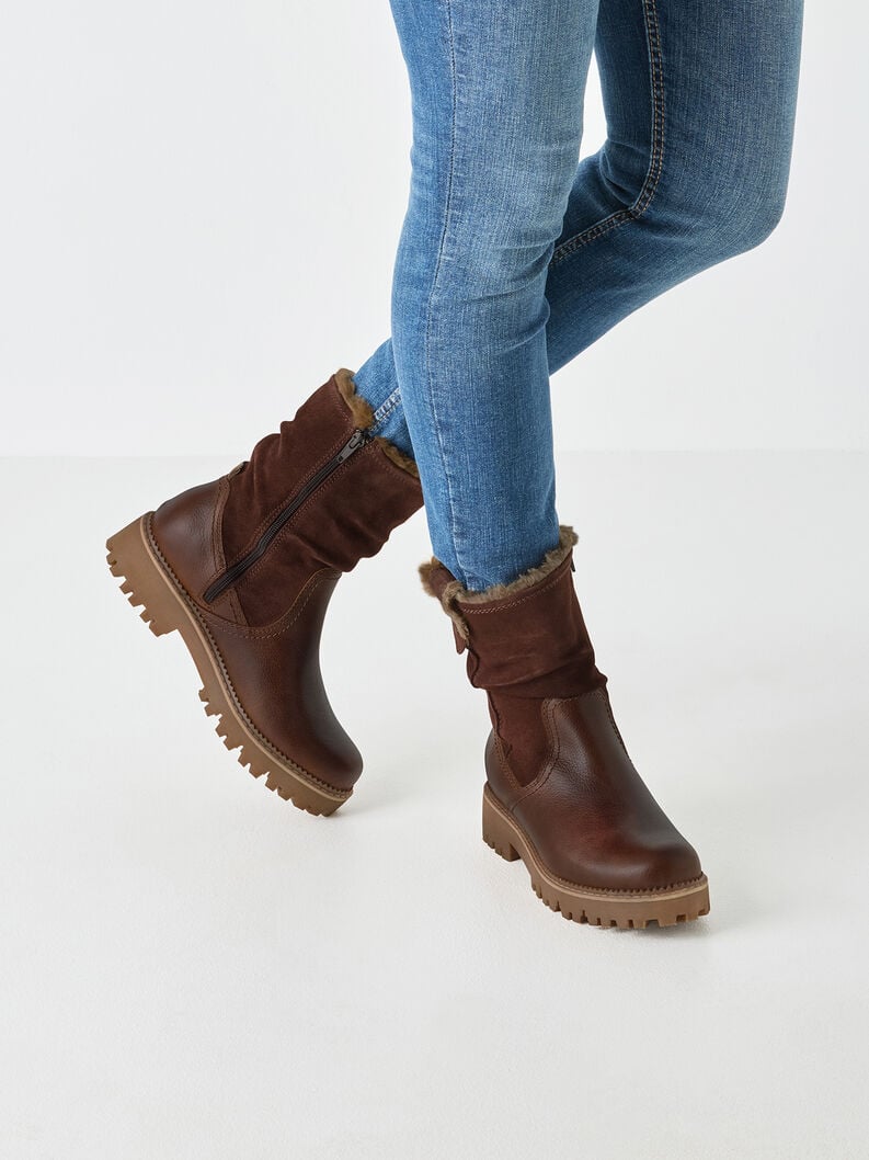 cuir chausson - brun doublure chaude 1-26416-45-305 acheter tamaris bottines en ligne