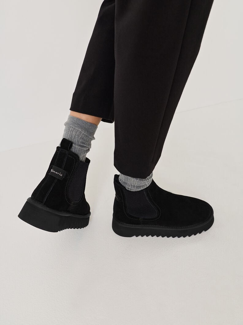 cuir chausson - noir doublure chaude 1-26419-45-001 acheter tamaris bottines en ligne