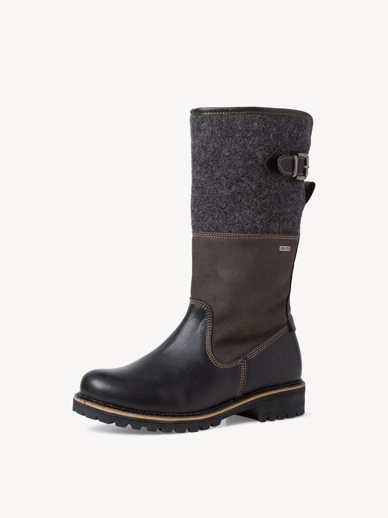 bottes en cuir noir doublure chaude 1-26432-41-098 acheter bottes tamaris en ligne
