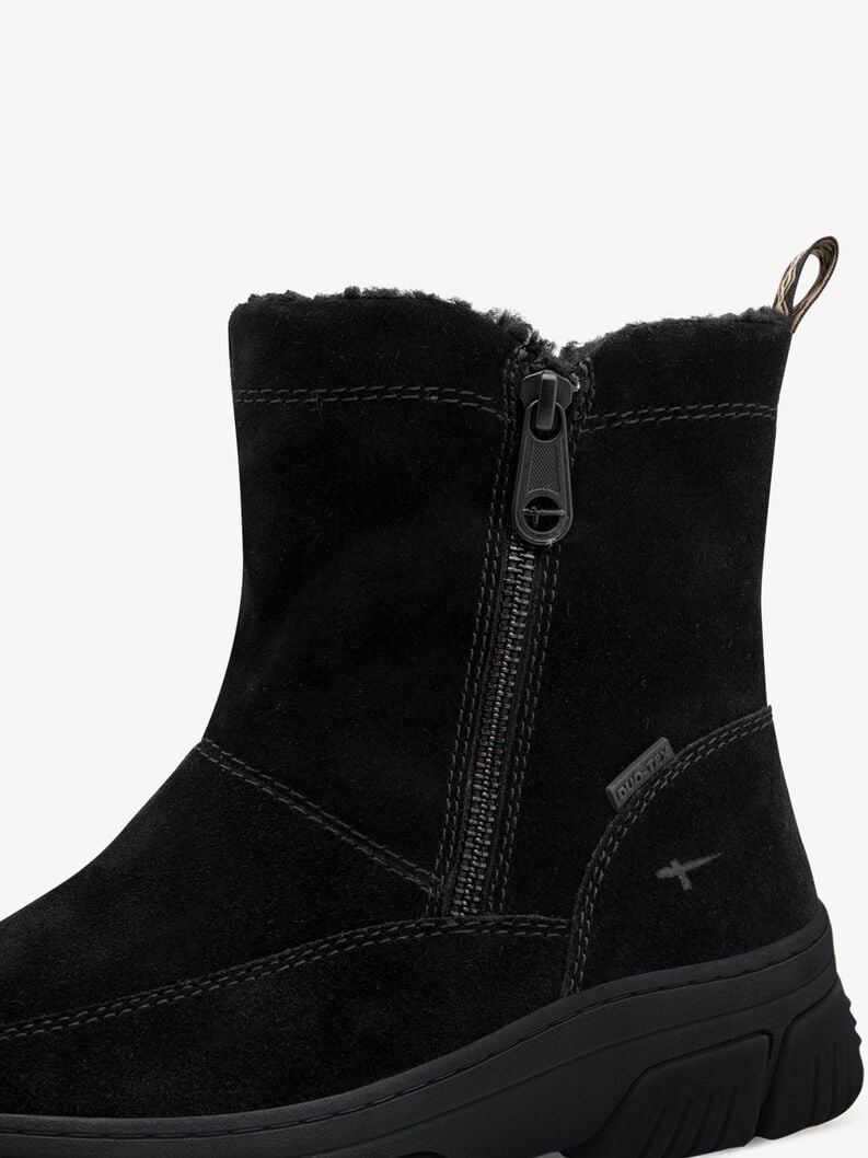 cuir chausson - noir doublure chaude 8-86418-45-001 acheter tamaris bordée de larges bottes en ligne