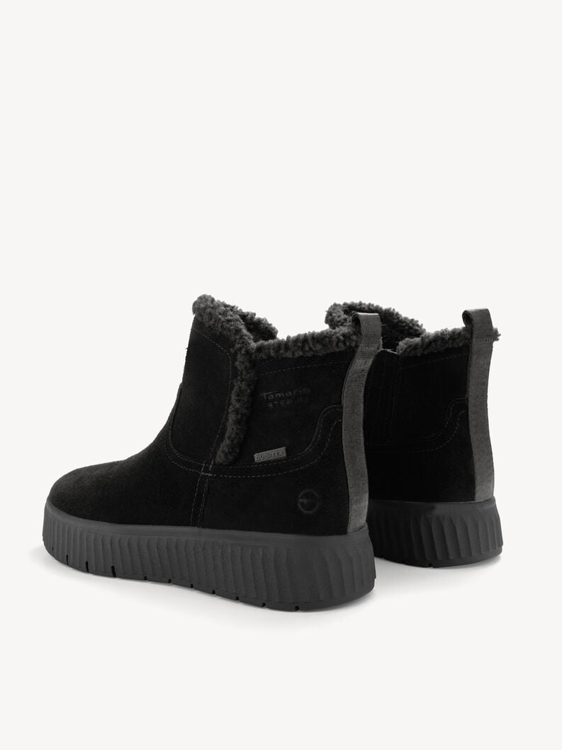 cuir chausson - noir doublure chaude 8-86422-45-001 acheter tamaris bordée de larges bottes en ligne