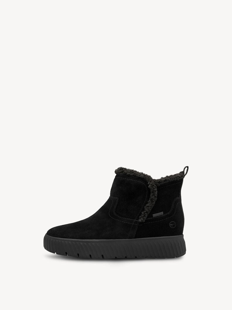 cuir chausson - noir doublure chaude 8-86422-45-001 acheter tamaris bordée de larges bottes en ligne