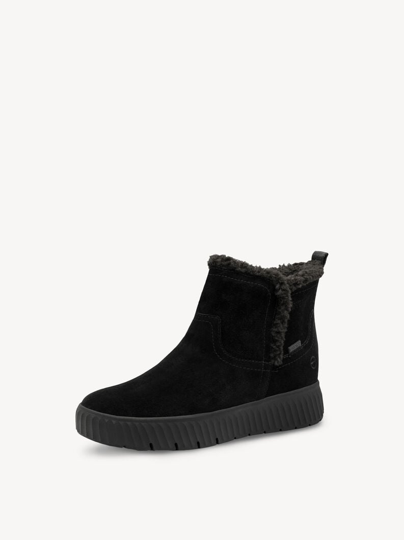 cuir chausson - noir doublure chaude 8-86422-45-001 acheter tamaris bordée de larges bottes en ligne