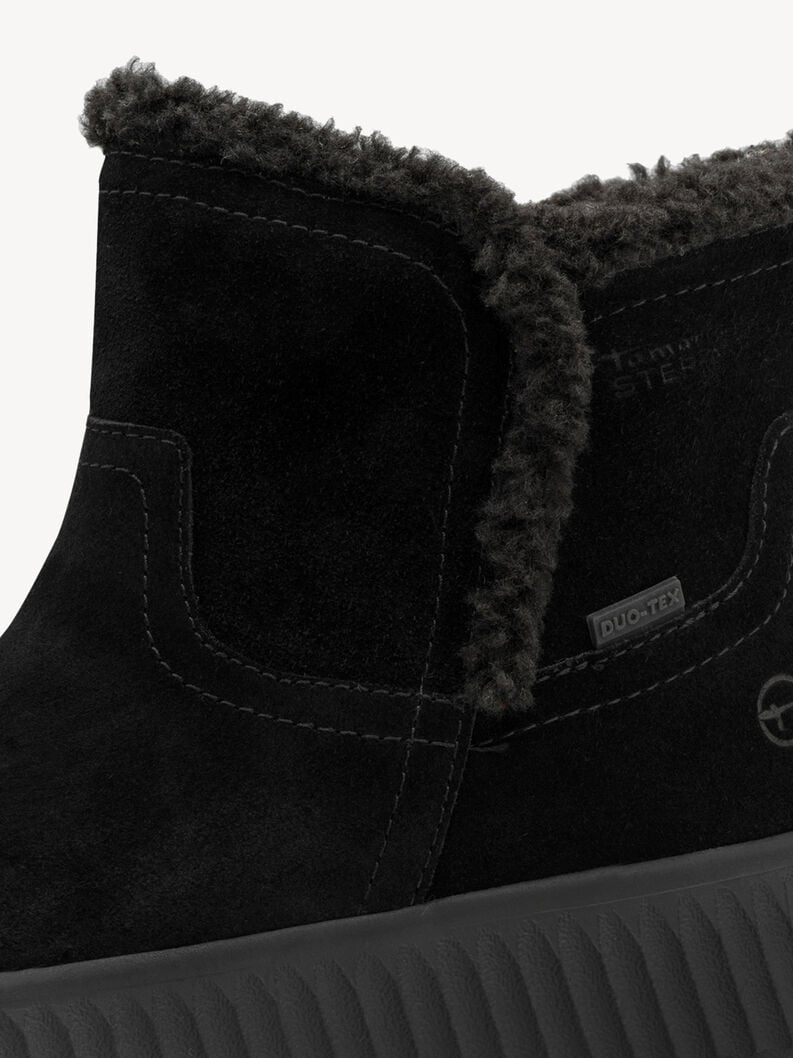 cuir chausson - noir doublure chaude 8-86422-45-001 acheter tamaris bordée de larges bottes en ligne