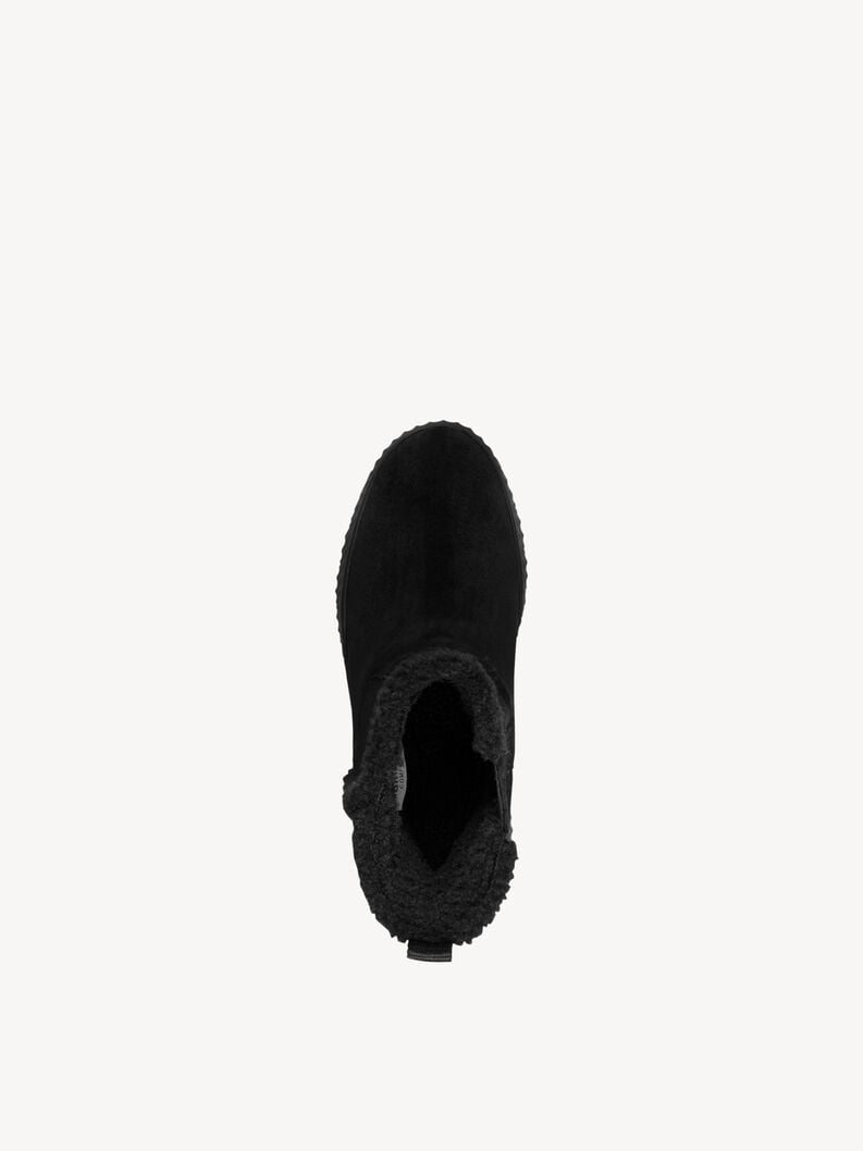 cuir chausson - noir doublure chaude 8-86422-45-001 acheter tamaris bordée de larges bottes en ligne