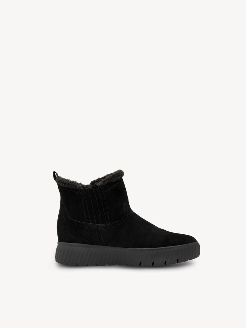 cuir chausson - noir doublure chaude 8-86422-45-001 acheter tamaris bordée de larges bottes en ligne