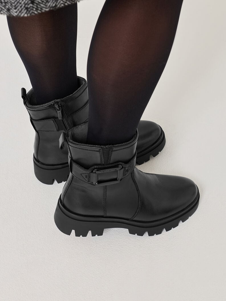 cuir chausson - noir 8-85411-45-022 acheter tamaris large bottines en ligne