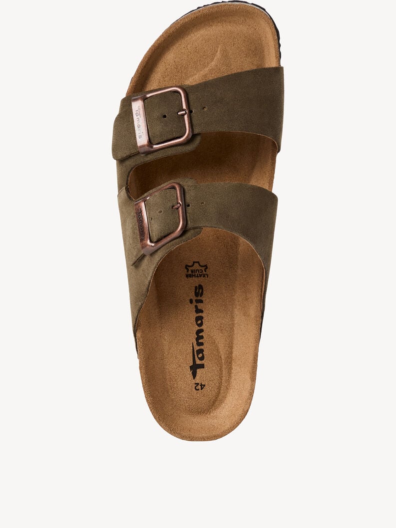 cuir mule - vert 1-17400-44-722 acheter tamaris mules en ligne