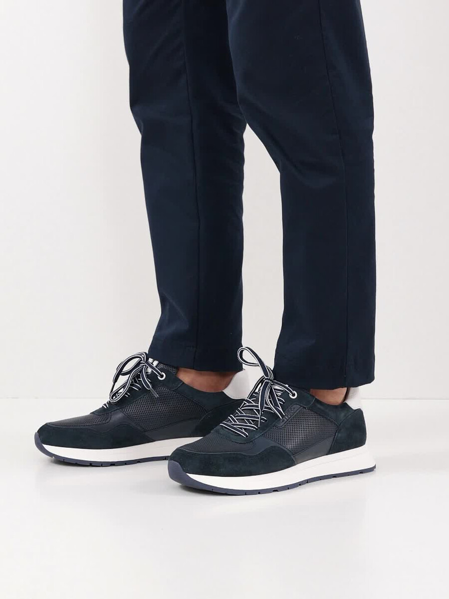 cuir baskets - bleu 1-13603-44-805 acheter des baskets tamaris en ligne