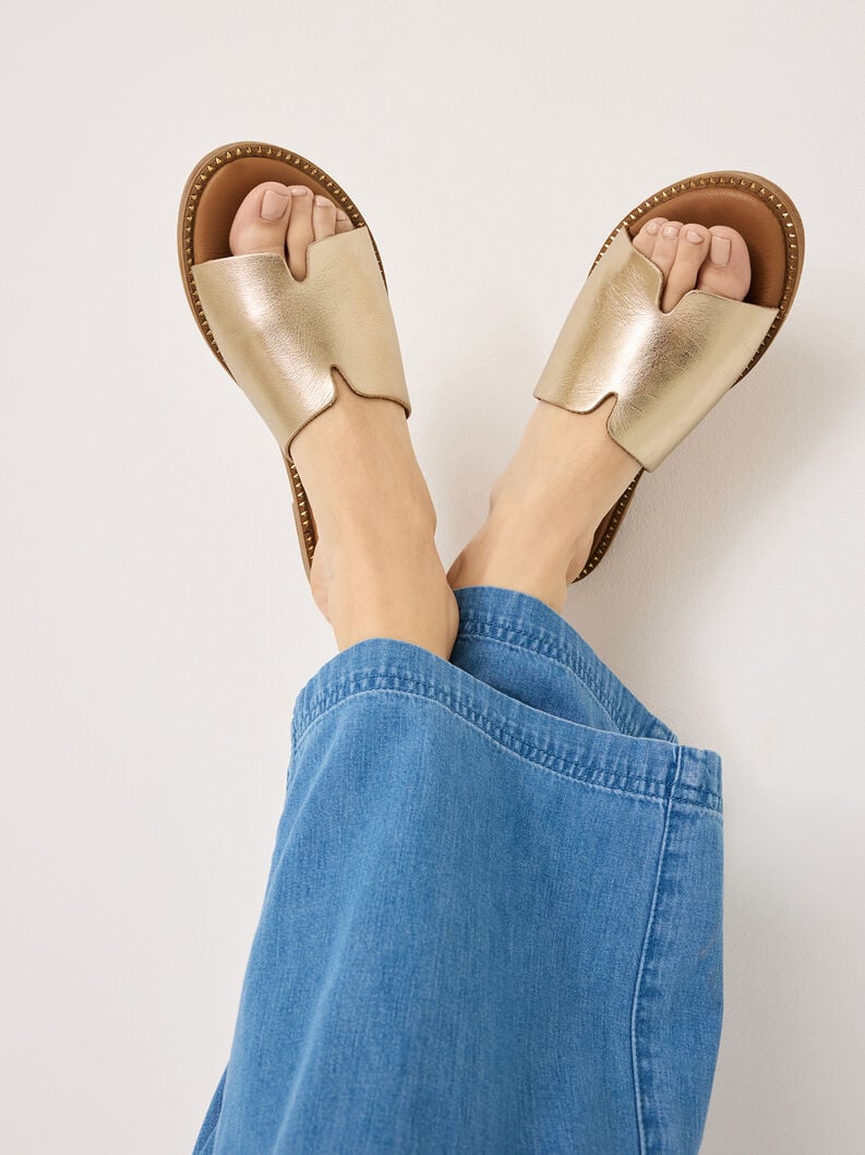 cuir de mule or 1-27135-42-933 acheter tamaris mules en ligne